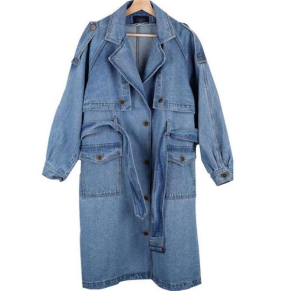 women's trench coats 2021 autumn korean loose denim coat casual single-breasted with belt long jean windbreaker outwears w626, Tan;black
women's trench coats 2021 autumn korean loose denim coat casual single-breasted with belt long jean windbreaker outwears w626, Tan;black