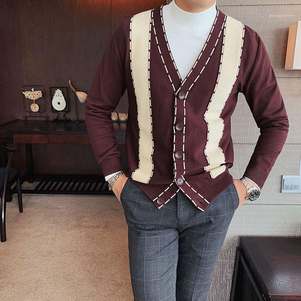 men's sweaters black brown british fashion contrast color knitted sweater men v-neck long sleeve casual green cardigan1, White;black
men's sweaters black brown british fashion contrast color knitted sweater men v-neck long sleeve casual green cardigan1, White;black