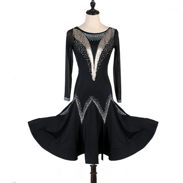 professional rhinestone tassel latin dance dress woman long sleeve girls ballroom dance stage performance wear dl45521, Black;red
professional rhinestone tassel latin dance dress woman long sleeve girls ballroom dance stage performance wear dl45521, Black;red
