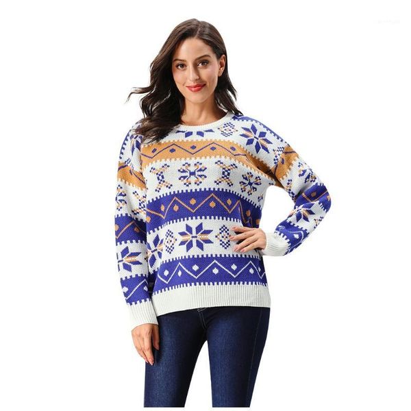 ladies christmas geometric wave pattern snowflake knit sweater shirt loose casual round neck long sleeve pullover l11151, White;black
ladies christmas geometric wave pattern snowflake knit sweater shirt loose casual round neck long sleeve pullover l11151, White;black