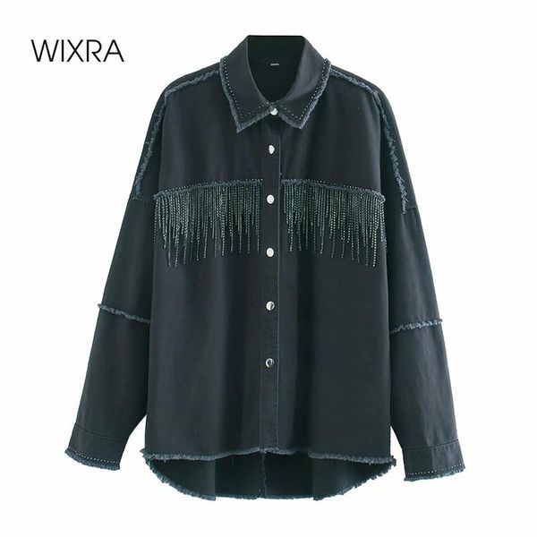 women's jackets wixra womens beading denim coat frayed with fringe long sleeve tassel streetwear autumn spring, Black;brown
women's jackets wixra womens beading denim coat frayed with fringe long sleeve tassel streetwear autumn spring, Black;brown