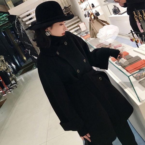 black loose woolen coat women 2020 autumn and winter new mid-length student woolen coat
black loose woolen coat women 2020 autumn and winter new mid-length student woolen coat
