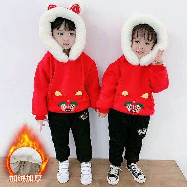 baby plush sweater suit girls 2020 foreign style boys' chinese new year's wear, Black
baby plush sweater suit girls 2020 foreign style boys' chinese new year's wear, Black