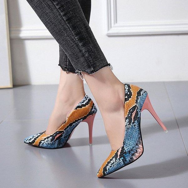 dress shoes 10cm high heel women's 2021 spring and autumn snake skin color pointed pu heels party, Black
dress shoes 10cm high heel women's 2021 spring and autumn snake skin color pointed pu heels party, Black