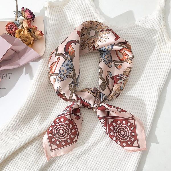 новая полоса имитация реального шелка шелковый шарф сладкий рулон края украшения профессии маленькая шарф печать маленький шелковый шарф вол, Blue;gray