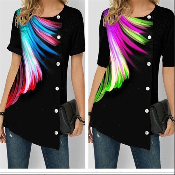 2021 new spring summer women t shirts streetwear fashion short sleeve o neck print button loose casual t shirt plus size, White
2021 new spring summer women t shirts streetwear fashion short sleeve o neck print button loose casual t shirt plus size, White
