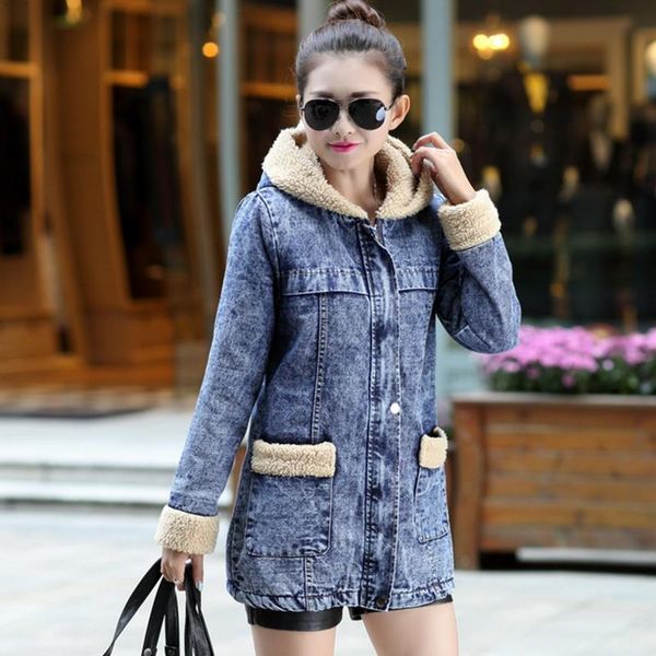 women's jackets autumn winter thick lambs wool lining denim jacket female plus size 4xl cotton chaqueta warm hooded coat, Black;brown
women's jackets autumn winter thick lambs wool lining denim jacket female plus size 4xl cotton chaqueta warm hooded coat, Black;brown