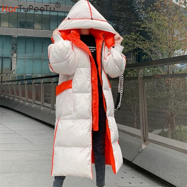 women jacket winter stylish glossy detachable hooded long coat korean style oversize loose pockets colour block drawstring 201214, Black
women jacket winter stylish glossy detachable hooded long coat korean style oversize loose pockets colour block drawstring 201214, Black