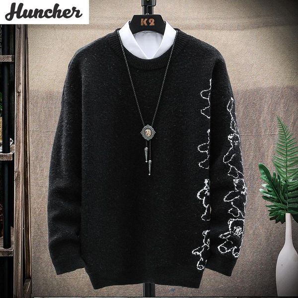mens pullover sweater men korean style fashion jumper slim fit striped vintage knitted black kg-196, White;black
mens pullover sweater men korean style fashion jumper slim fit striped vintage knitted black kg-196, White;black