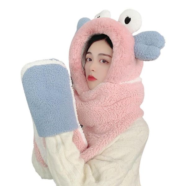 hats, scarves & gloves sets women winter warm 3 in 1 fuzzy plush cartoon eye ear hooded scarf hat set y1ac, Blue;gray
hats, scarves & gloves sets women winter warm 3 in 1 fuzzy plush cartoon eye ear hooded scarf hat set y1ac, Blue;gray