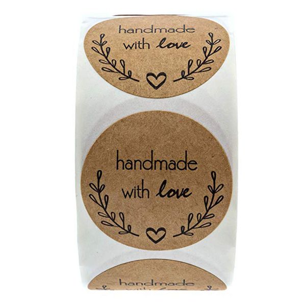 500 sheets/roll round labels handmade kraft paper packaging sticker for candy gift box packing bag wedding thanks stickers q1218
500 sheets/roll round labels handmade kraft paper packaging sticker for candy gift box packing bag wedding thanks stickers q1218