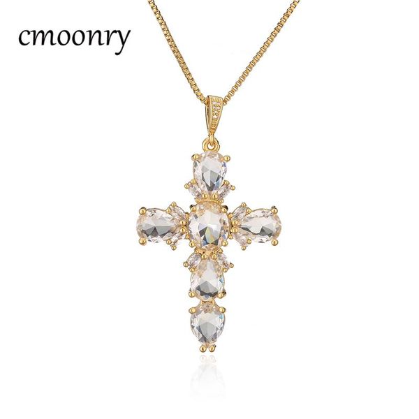 pendant necklaces cmoonry big size statement cross necklace gold color box chain luxury crystal cz for men women wholesale, Silver
pendant necklaces cmoonry big size statement cross necklace gold color box chain luxury crystal cz for men women wholesale, Silver