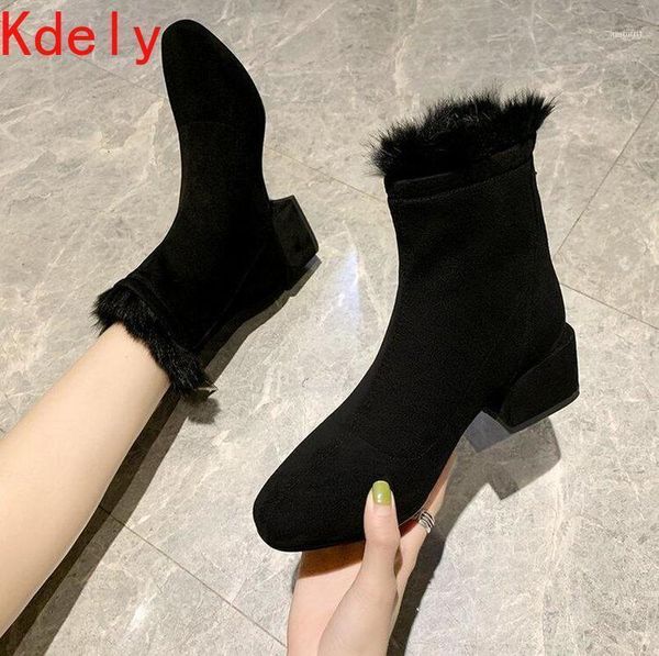 boots women's round toe suede ankle thick square heel high heels shoes woman female real hair 2021 winter11, Black
boots women's round toe suede ankle thick square heel high heels shoes woman female real hair 2021 winter11, Black