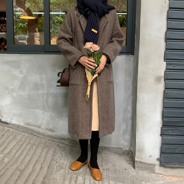 women's wool & blends winter woolen coat women slim long nine points sleeves outerwear abrigo mujer abrigos, Black
women's wool & blends winter woolen coat women slim long nine points sleeves outerwear abrigo mujer abrigos, Black