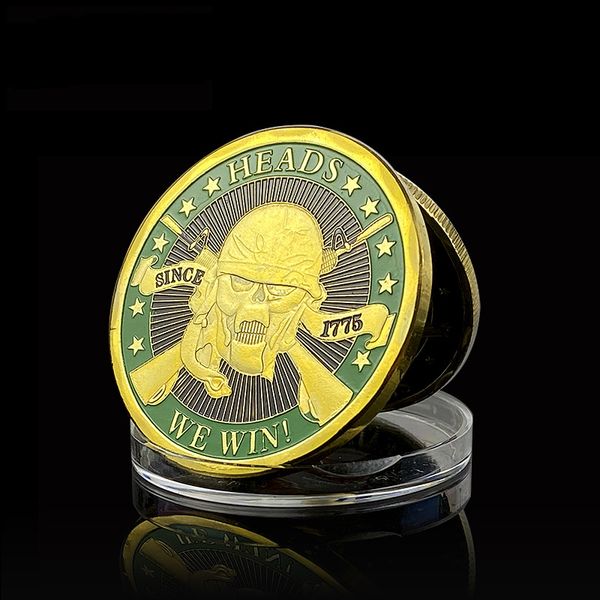 non magnetic 1775 tails you lose heads we win skull heroic soldier craft gold plated metal challenge souvenir coin gift
non magnetic 1775 tails you lose heads we win skull heroic soldier craft gold plated metal challenge souvenir coin gift