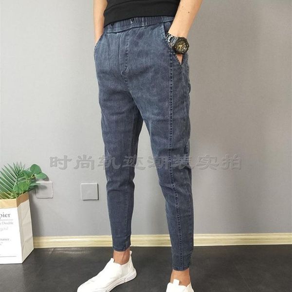 men's jeans summer 2021 solid color slim-fit youth fashion pants feet all-match denim trendy teenagers pencil trousers, Blue
men's jeans summer 2021 solid color slim-fit youth fashion pants feet all-match denim trendy teenagers pencil trousers, Blue