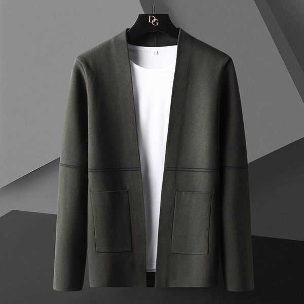 men's sweaters knitted coat cardigan fashion autumn middle-aged and young collarless thin, White;black
men's sweaters knitted coat cardigan fashion autumn middle-aged and young collarless thin, White;black