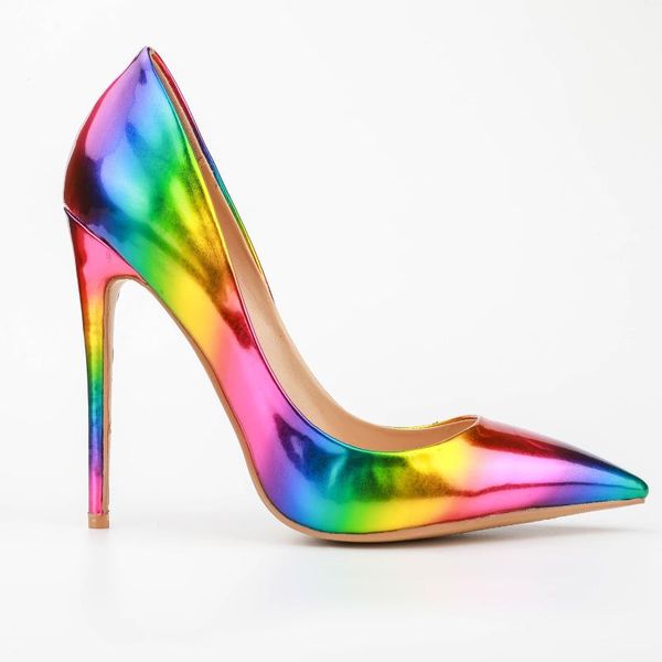 dress shoes women's classic spring summer rainbow gradient color pointed high heels multicolor patent leather stiletto heel, Black
dress shoes women's classic spring summer rainbow gradient color pointed high heels multicolor patent leather stiletto heel, Black