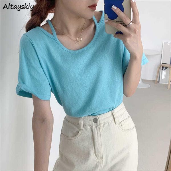women's t-shirt women short sleeve t-shirts loose solid strapless summer female all-match fashion o-neck korean style daily tees c, White
women's t-shirt women short sleeve t-shirts loose solid strapless summer female all-match fashion o-neck korean style daily tees c, White