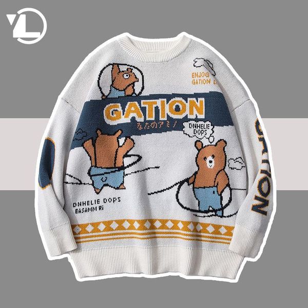 men's sweaters hip hop christmas bear sweater men women harajuku kniting pullover loose warm autumn winter japanese streetwear unisex, White;black
men's sweaters hip hop christmas bear sweater men women harajuku kniting pullover loose warm autumn winter japanese streetwear unisex, White;black