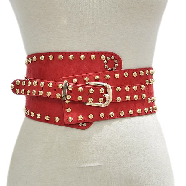new style women's waistband, personalized and versatile, rivet decoration, elastic pin buckle and wide belt, Black;brown
new style women's waistband, personalized and versatile, rivet decoration, elastic pin buckle and wide belt, Black;brown