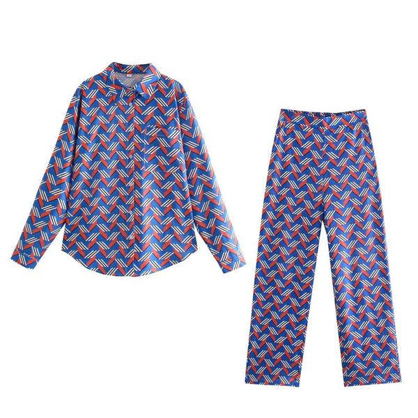 women's two piece pants chic geometry print suit women pant set 2021 fashion 2 loose single-breasted long sleeves and, White
women's two piece pants chic geometry print suit women pant set 2021 fashion 2 loose single-breasted long sleeves and, White