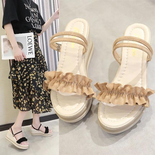 sandals women 2021 new summer flat-soled student fashion high-heel platform shoes women's platform wedge sandals, Black
sandals women 2021 new summer flat-soled student fashion high-heel platform shoes women's platform wedge sandals, Black