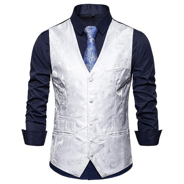 men's vests fashionable handsome cashew flower single breasted vest jacket suit wedding waistcoat weste mj191, Black;white
men's vests fashionable handsome cashew flower single breasted vest jacket suit wedding waistcoat weste mj191, Black;white