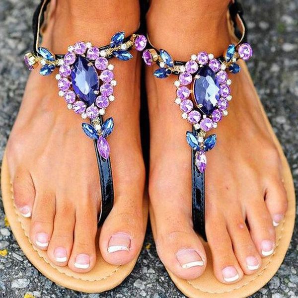 toe beach sandals large size wind bottom rhinestone flat heel buckle women's shoes, Black
toe beach sandals large size wind bottom rhinestone flat heel buckle women's shoes, Black
