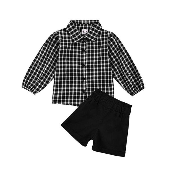 clothing sets 1-6y toddler kids baby girl long sleeve turn down collar plaid shirt shorts pant bottom 2pcs girls set, White
clothing sets 1-6y toddler kids baby girl long sleeve turn down collar plaid shirt shorts pant bottom 2pcs girls set, White