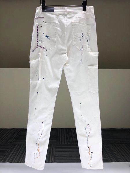 am style 2021fw white paint coating color splash ink single knife cutting tooling jeans men's slim fit, Blue
am style 2021fw white paint coating color splash ink single knife cutting tooling jeans men's slim fit, Blue
