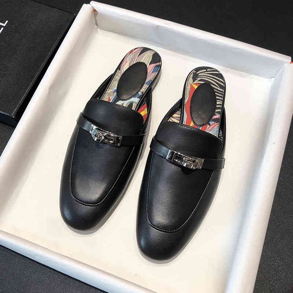 dress shoes branded female designer mules casual low heels in the open air leather slippers genuine buckle fashion ladies office shoes 48v4, Black
dress shoes branded female designer mules casual low heels in the open air leather slippers genuine buckle fashion ladies office shoes 48v4, Black
