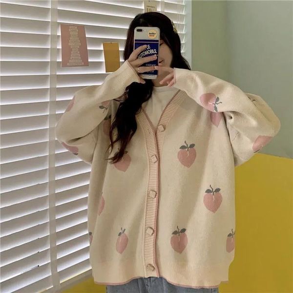 women's knits & tees pink streetwear knitted cardigan sweater autumn jk loose student long sleeve lazy wind jacket women, White
women's knits & tees pink streetwear knitted cardigan sweater autumn jk loose student long sleeve lazy wind jacket women, White
