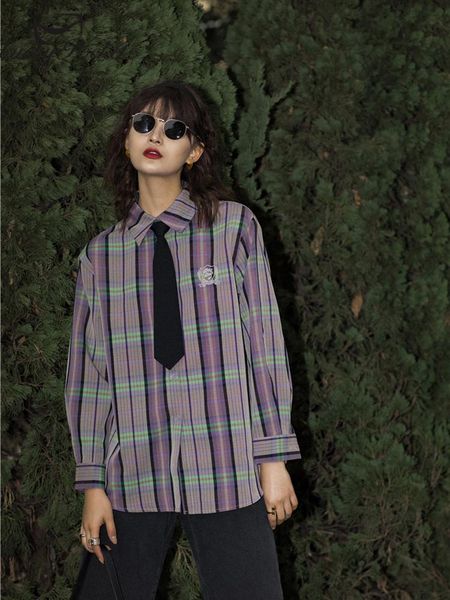 women's blouses & shirts female spring autumn fashionr loose turn-down collar shirt women vintage plaid print button long sleeve blouse, White
women's blouses & shirts female spring autumn fashionr loose turn-down collar shirt women vintage plaid print button long sleeve blouse, White