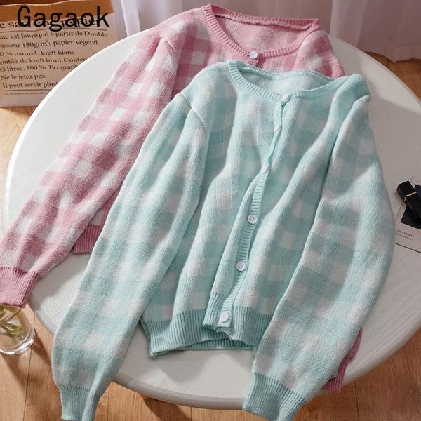women's knits & tees gagaok cardigan women 2021 spring autumn o-neck full streetwear knit plaid sweaters loose casual outwear fashion c, White
women's knits & tees gagaok cardigan women 2021 spring autumn o-neck full streetwear knit plaid sweaters loose casual outwear fashion c, White