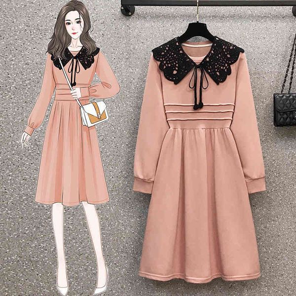 large women's dress autumn winter korean version slightly fat mm foreign style fashion loose thin shawl collar, Black
large women's dress autumn winter korean version slightly fat mm foreign style fashion loose thin shawl collar, Black
