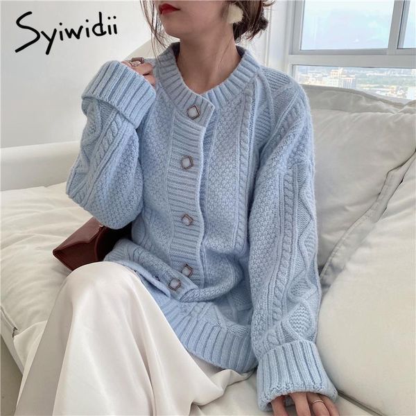 women's knits & tees syiwidii cardigan criss-cross sweater woman fall winter 2021 loose knitted jacket single breasted o neck coat blue, White
women's knits & tees syiwidii cardigan criss-cross sweater woman fall winter 2021 loose knitted jacket single breasted o neck coat blue, White