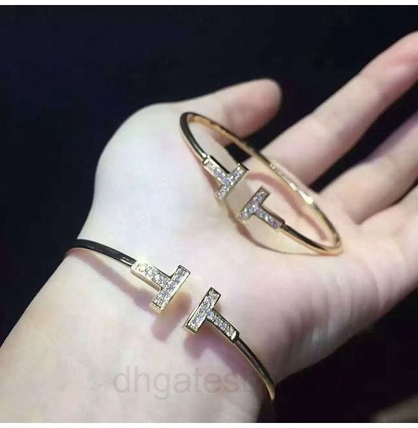 t home full diamond double bracelet 925 sterling silver plated 18k rose gold open elastic -shaped 697t, Black
t home full diamond double bracelet 925 sterling silver plated 18k rose gold open elastic -shaped 697t, Black