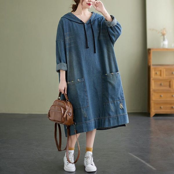 casual dresses 2021 arrival fashion autumn dinem dress hooded big pockets hole washed frayed denim street wear women spring, Black;gray
casual dresses 2021 arrival fashion autumn dinem dress hooded big pockets hole washed frayed denim street wear women spring, Black;gray