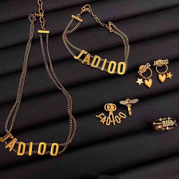 special offer 70% off luxury jewelry 2021 new brass letter simple versatile necklace bracelet female love bee asymmetric earrings, Silver
special offer 70% off luxury jewelry 2021 new brass letter simple versatile necklace bracelet female love bee asymmetric earrings, Silver