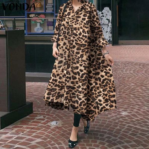 casual dresses autumn long sleeve button lapel dress 2021 vonda retro leopard printed shirt vintage maxi vestidos party sundress, Black;gray
casual dresses autumn long sleeve button lapel dress 2021 vonda retro leopard printed shirt vintage maxi vestidos party sundress, Black;gray