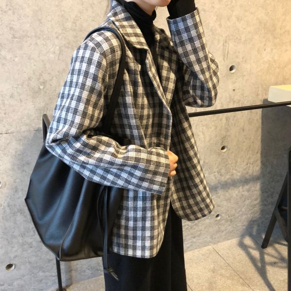 2021 Top quality Elegant Houndstooth Long Blazers Women Spring Autumn Single-breasted Plaid Jacket Ladies Coat Female 4TDX, White;black
2021 Top quality Elegant Houndstooth Long Blazers Women Spring Autumn Single-breasted Plaid Jacket Ladies Coat Female 4TDX, White;black