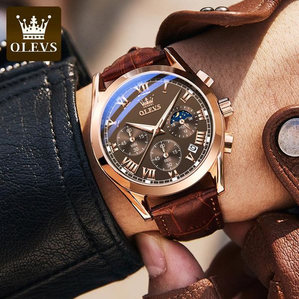wristwatches watch multifunctional sports three eyes six needles chronograph waterproof luminous men's, Slivery;brown
wristwatches watch multifunctional sports three eyes six needles chronograph waterproof luminous men's, Slivery;brown
