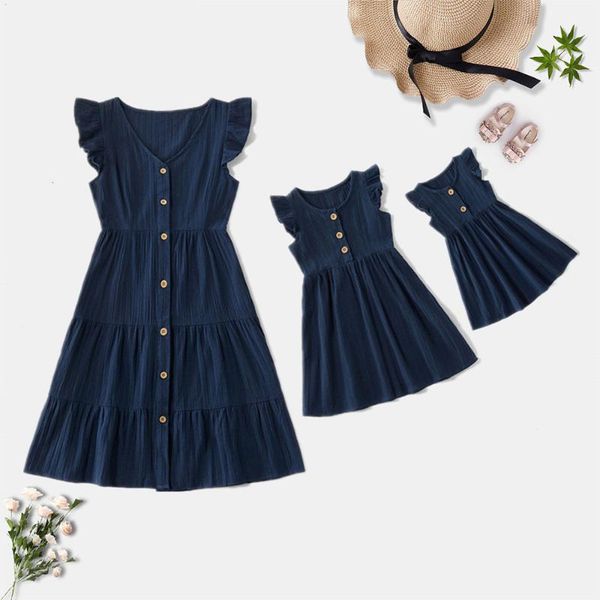 mother and daughter matching dress solid color flying sleeve baby and mom daughter clothes 2021 fashion summer family look, Blue
mother and daughter matching dress solid color flying sleeve baby and mom daughter clothes 2021 fashion summer family look, Blue