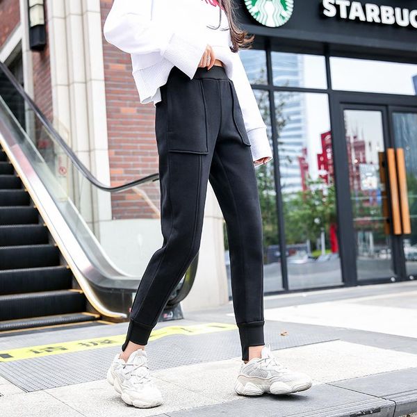 women's pants & capris jibaiyi winter thick long women fashion black pencil female add velvet warm harem bottoms trousers, Black;white
women's pants & capris jibaiyi winter thick long women fashion black pencil female add velvet warm harem bottoms trousers, Black;white