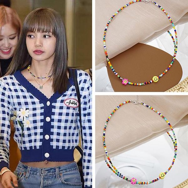 chokers bohemia handmade diy acrylic bead necklace bracelet for women smile flower choker clavicular chain colorful female beach jewelry, Golden;silver
chokers bohemia handmade diy acrylic bead necklace bracelet for women smile flower choker clavicular chain colorful female beach jewelry, Golden;silver