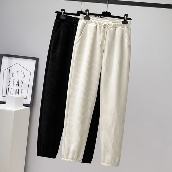 female new fall, winter 2021, straight line, and sport thicken, sleek, high-waisted, velvet, plus size, pants. slzo, Black;white
female new fall, winter 2021, straight line, and sport thicken, sleek, high-waisted, velvet, plus size, pants. slzo, Black;white