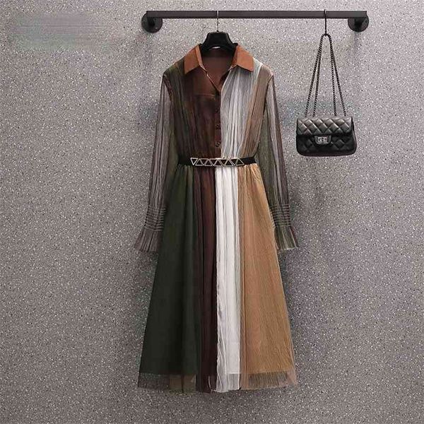 office ladies color contrast mid dress women summer fashion elegant lapel mesh shirt plus size for 210602, Black;gray
office ladies color contrast mid dress women summer fashion elegant lapel mesh shirt plus size for 210602, Black;gray