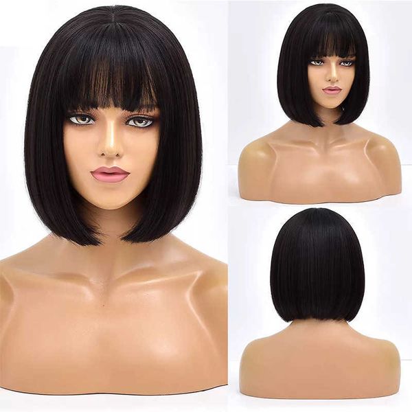 wig bobo wig female qi bangs bobhead short straight hair chemical fiber wigs overseas, Black
wig bobo wig female qi bangs bobhead short straight hair chemical fiber wigs overseas, Black