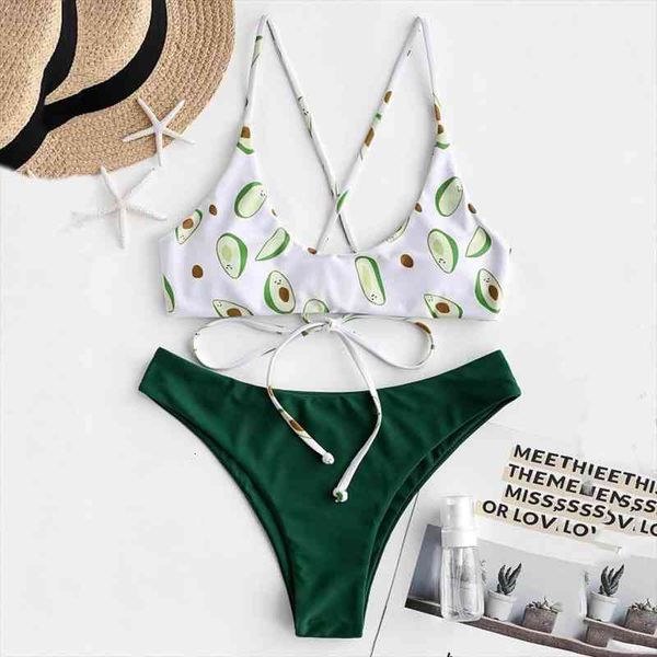 green avocado print bikini women high waist bikini set padded backless swimwear bathing swimsuit beachwear maillot de bain 40, White;black
green avocado print bikini women high waist bikini set padded backless swimwear bathing swimsuit beachwear maillot de bain 40, White;black